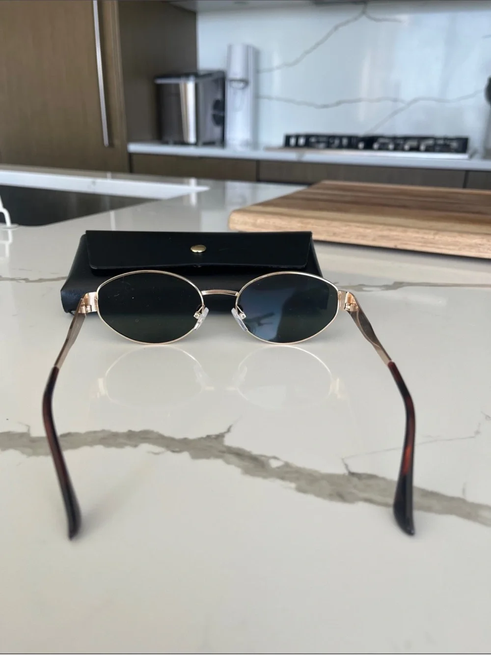 Gold Frame Oval Sunglasses